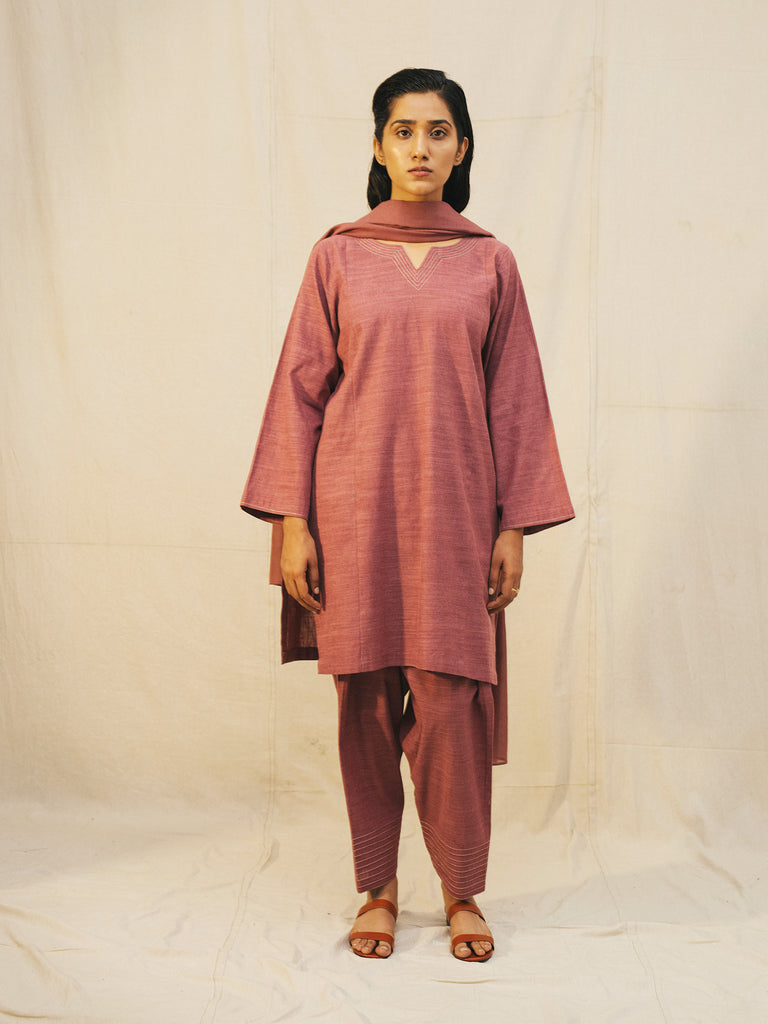 TILLA EMBROIDERED A LINE KURTA SHALWAR