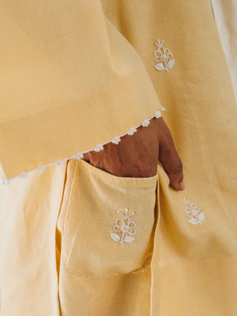 Floral Chain Stitch  Hand Embroidery Kurta Shalwar