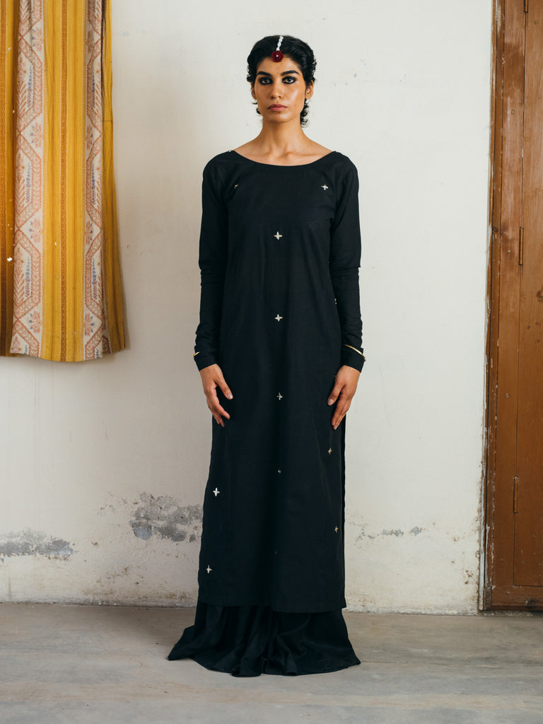 Long Mukesh Kamiz with Churidaar Sleeve With Dupatta